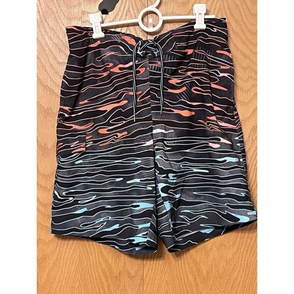 George Swim Trunks - Mens Size Medium (32-34) - Lined - Orange, Blue